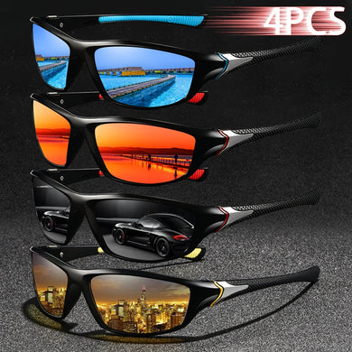 4 PCS Metal Square Frame Men's Sunglasses