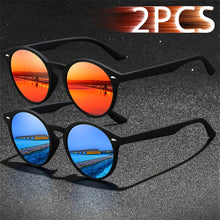 Load image into Gallery viewer, 2 Piece Fashion Vintage Men's Round Sunglasses