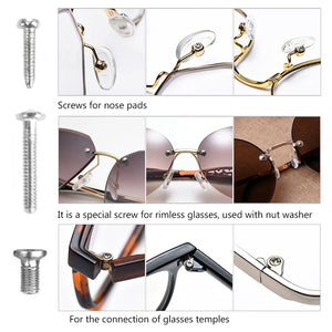 Nut Sun Glasses Set Nose Pad Optical Precision Eyeglasses Kit Screws Precision Repair Hand Tool Spectacles Watch Screwdriver - Sunglass Associates