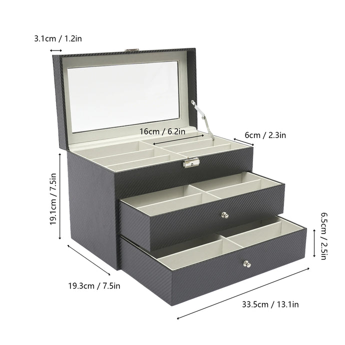 18-Grid Carbon Fiber  Sunglass Storage Case