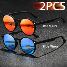 Load image into Gallery viewer, 2 Piece Fashion Vintage Men's Round Sunglasses