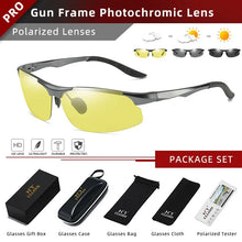 Load image into Gallery viewer, CLLOIO Aluminium Rimless Photochromic Day Night Vision Men&#39;s Anti-Glare Sunglasses