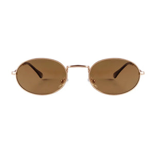 Polarized Men's Metal Oval Small Frame Sunglasses