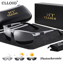 Load image into Gallery viewer, CLLOIO Photochromic Aluminum Frame Mens Polarized Driving Sunglasses