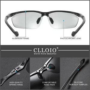 CLLOIO Aluminum Polarized Photochromic Men's Driving Sunglasses