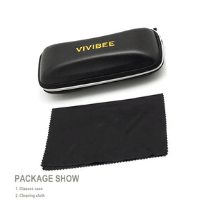 VIVIBEE Semi Rimless Magnetic Clip On Men's Polarized Square Sunglasses