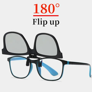 COLOSSEIN Kids Polarized Flip Up Photochromic Clip On Sunglasses