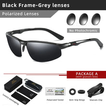 Load image into Gallery viewer, CLLOIO Photochromic Aluminum Frame Mens Polarized Driving Sunglasses