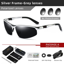 Load image into Gallery viewer, CLLOIO Photochromic Aluminum Frame Mens Polarized Driving Sunglasses