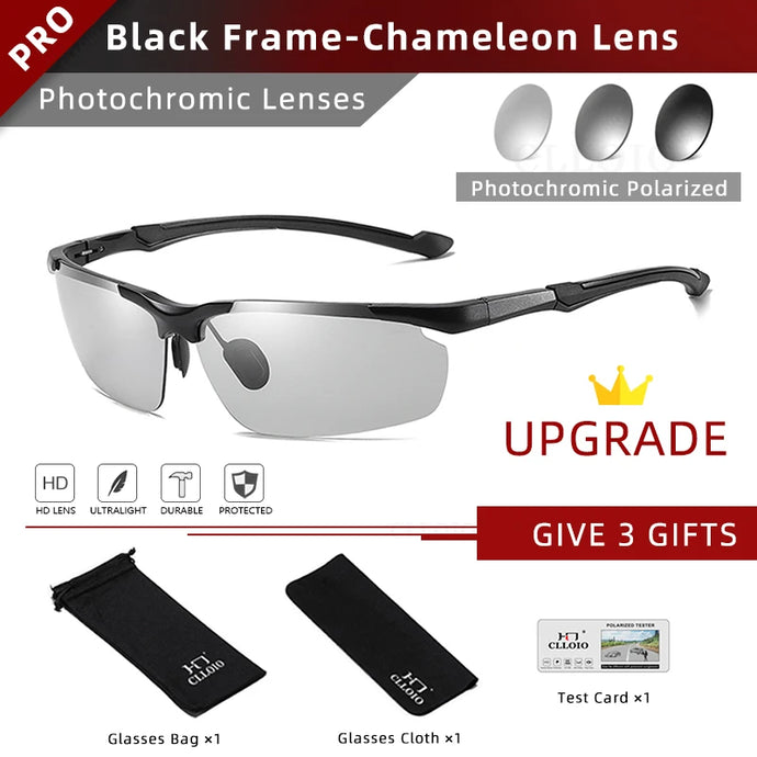 CLLOIO Aluminum Polarized Photochromic Men's Driving Sunglasses