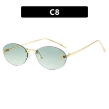 Load image into Gallery viewer, Rimless Retro Oval Cateye Women&#39;s Sunglasses