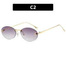 Load image into Gallery viewer, Rimless Retro Oval Cateye Women&#39;s Sunglasses