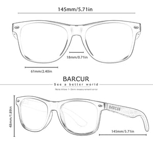 BARCUR Men's Wood Polarized Sunglasses