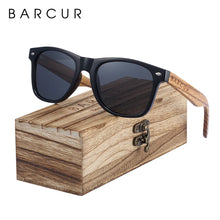 Load image into Gallery viewer, BARCUR Men&#39;s Wood Polarized Sunglasses