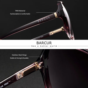 BARCUR Women's Oversized Polarized Gradient Sunglasses