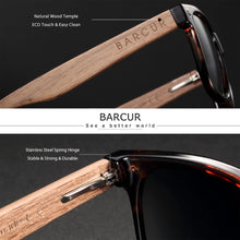 Load image into Gallery viewer, BARCUR Men&#39;s Wood Polarized Sunglasses