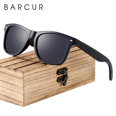 BARCUR Men's Wood Polarized Sunglasses