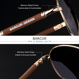 BARCUR Design Titanium Alloy Men's Sunglasses