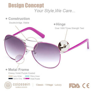 COLOSSEIN Women's Pilot Sunglasses - Sunglass Associates