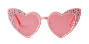 WHO CUTIE Diamond Heart Shaped Kids Sunglasses