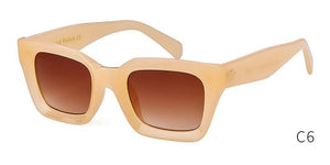 WHO CUTIE Vintage Oversized Transparent Women's Sunglasses