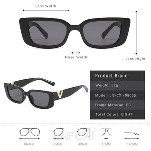 LNFCXI Retro Small Frame Cat Eye Sunglasses for Women - Sunglass Associates
