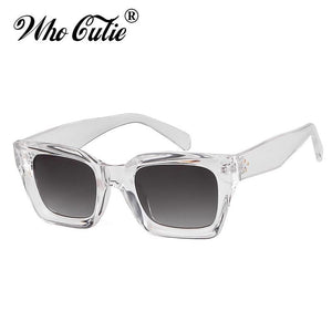 WHO CUTIE Vintage Oversized Transparent Women's Sunglasses