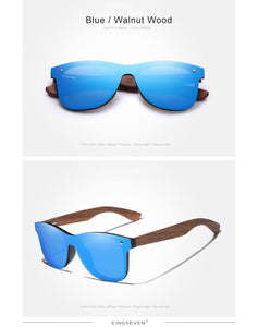 KINGSEVEN Men's Polarized Walnut Wooden Sunglasses - Sunglass Associates
