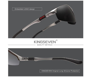 KINGSEVEN Driving Series Polarized Men's Aluminum Sunglasses - Sunglass Associates