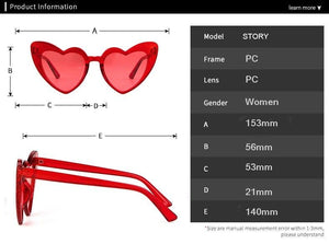 STORY Crystal Lover Heart Glitter Women's Sunglasses - Sunglass Associates