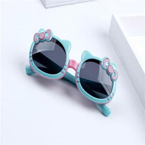 Cute Kids Cat Flip Up Silica Anti-Fall Polarized Sunglasses - Sunglass Associates