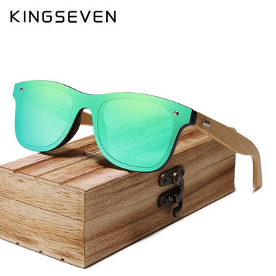 KINGSEVEN Bamboo Polarized Men's Square Sunglasses - Sunglass Associates