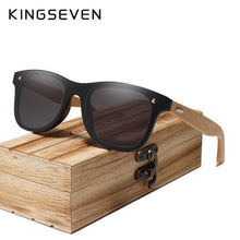 Load image into Gallery viewer, KINGSEVEN Bamboo Polarized Men&#39;s Square Sunglasses - Sunglass Associates