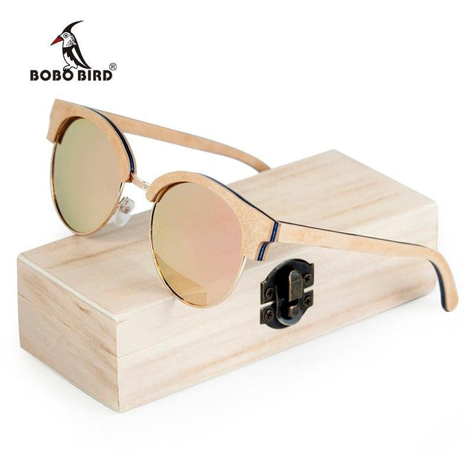 BOBO BIRD Wooden Women's Sunglasses in a Wooden Box - Sunglass Associates