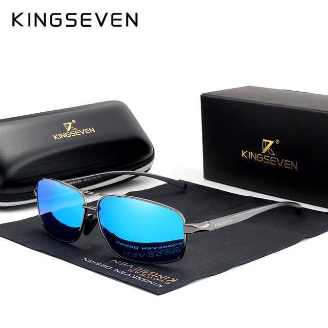 KINGSEVEN Vintage Retro Brand Designer Men's Square Sunglasses - Sunglass Associates