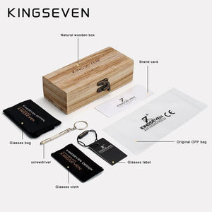 KINGSEVEN Men's Polarized Walnut Wooden Sunglasses - Sunglass Associates