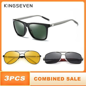 KINGSEVEN 3PCS Combined Sale Men's Polarized Sunglasses - Sunglass Associates