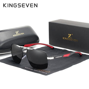 KINGSEVEN Aluminum Men's Polarized Square Sunglasses - Sunglass Associates