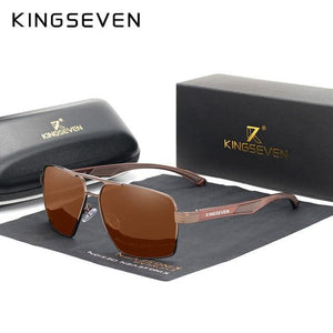 KINGSEVEN Aluminum Men's Polarized Square Sunglasses - Sunglass Associates