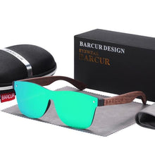 Load image into Gallery viewer, BARCUR Walnut Men&#39;s Square UV400 Sunglasses - Sunglass Associates