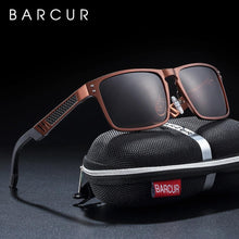 Load image into Gallery viewer, BARCUR Aluminum Magnesium Square Men&#39;s Pilot Sunglasses - Sunglass Associates