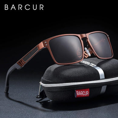 BARCUR Aluminum Magnesium Square Men's Pilot Sunglasses - Sunglass Associates