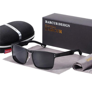 BARCUR Aluminum Magnesium Square Men's Pilot Sunglasses - Sunglass Associates