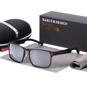 BARCUR Aluminum Magnesium Square Men's Pilot Sunglasses - Sunglass Associates