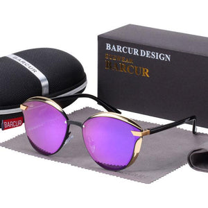 BARCUR Luxury Polarized Women's Round Sunglasses - Sunglass Associates