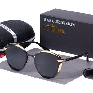 BARCUR Luxury Polarized Women's Round Sunglasses - Sunglass Associates