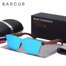 Load image into Gallery viewer, BARCUR Wood Sunglasses Natural Black Walnut Men&#39;s Sunglasses - Sunglass Associates