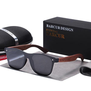 BARCUR Wood Sunglasses Natural Black Walnut Men's Sunglasses - Sunglass Associates