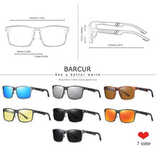 Load image into Gallery viewer, BARCUR Aluminum Magnesium Square Men&#39;s Pilot Sunglasses - Sunglass Associates