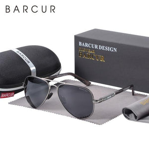 BARCUR Polarized Men's Pilot Sunglasses - Sunglass Associates